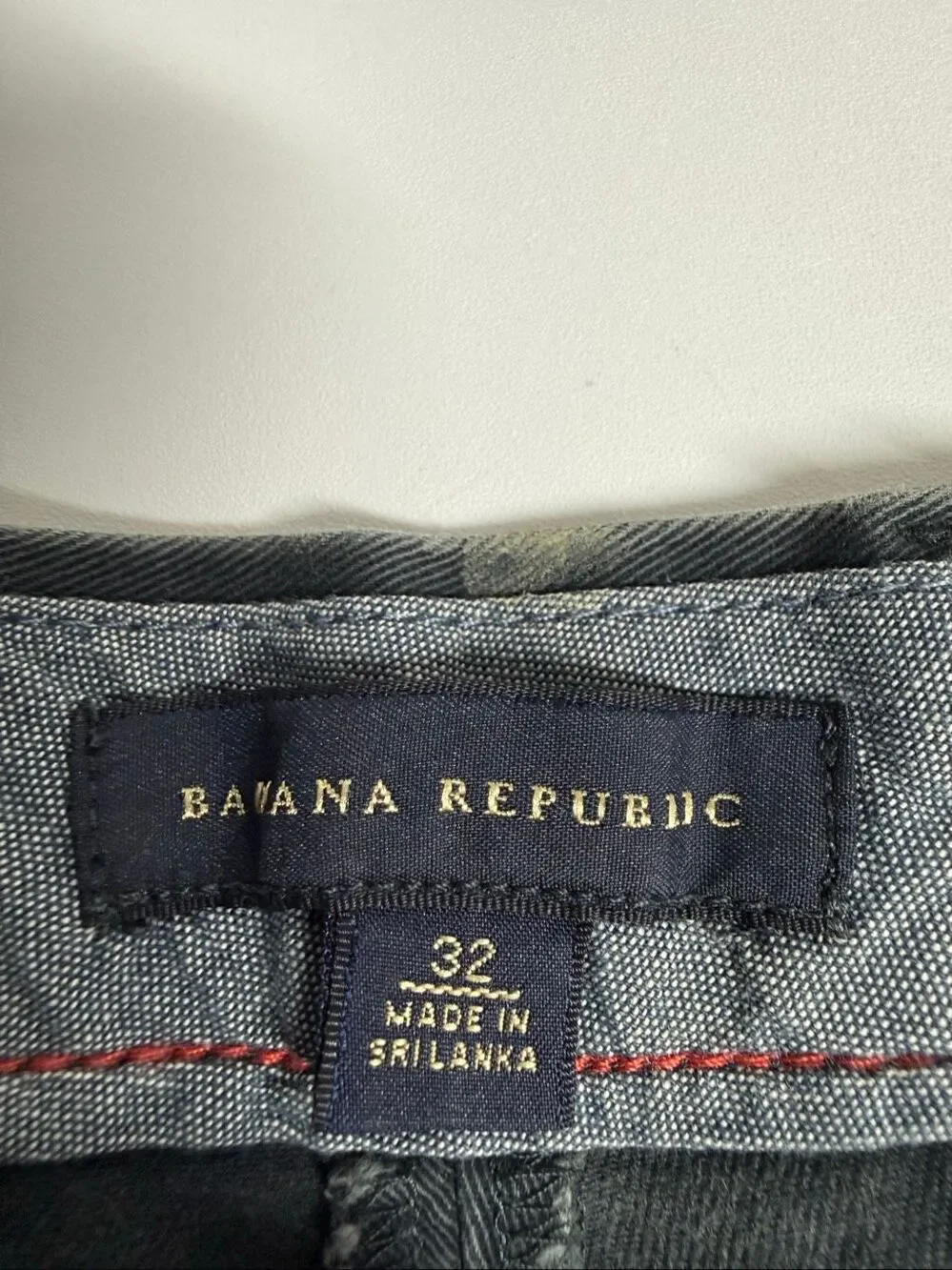 Banana Republic Mens Gray Charcoal Cotton Chino Bermuda Shorts Size 32